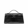 Borsa donna a spalla 041g 01 coccodrillo laccato nero