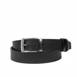 Cintura uomo 71b nero lucido+nero traforato