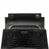 Borsa da donna a tracolla 041g coccodrillo verniciato nero