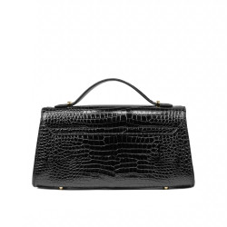 Borsa da donna a tracolla 041g coccodrillo verniciato nero