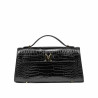 Borsa da donna a tracolla 041g coccodrillo verniciato nero