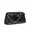 Borsa da donna a tracolla 041g coccodrillo verniciato nero