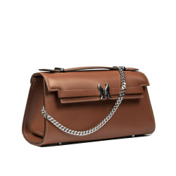 Borsa donna a spalla 041g 01 marrone cognac