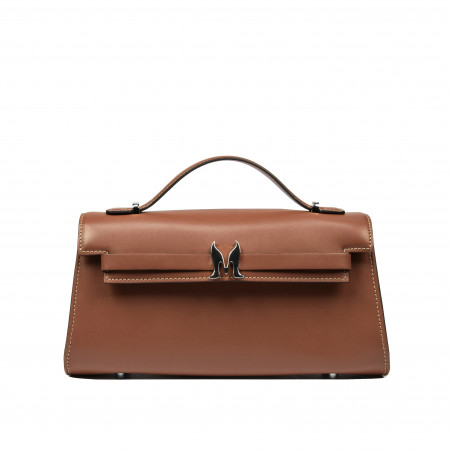 Borsa donna a spalla 041g 01 marrone cognac