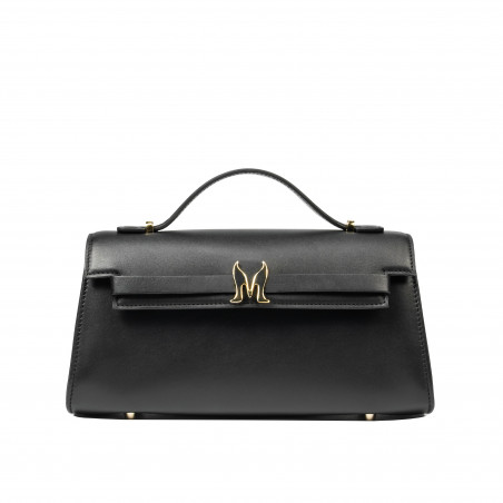 Borsa donna a tracolla 041g nera napa