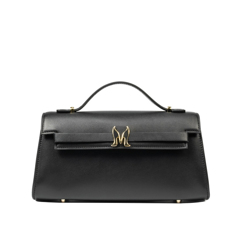 Borsa donna a tracolla 041g nera napa