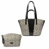 Borsa da spiaggia donna 044g 01 rafia nero