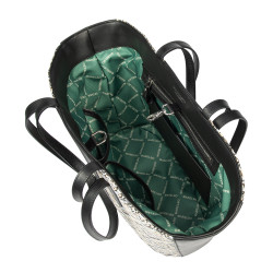 Borsa da spiaggia donna 044g 01 rafia nero
