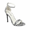 Sandali donna 1349 satin zebra bianca