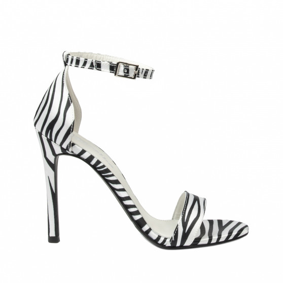 Sandali donna 1349 satin zebra bianca