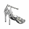 Sandali donna 1349 satin zebra bianca