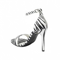 Sandali donna 1349 satin zebra bianca