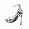 Sandali donna 1349 satin zebra bianca