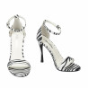 Sandali donna 1349 satin zebra bianca