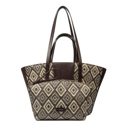Borsa da spiaggia donna 044g rafia cacao