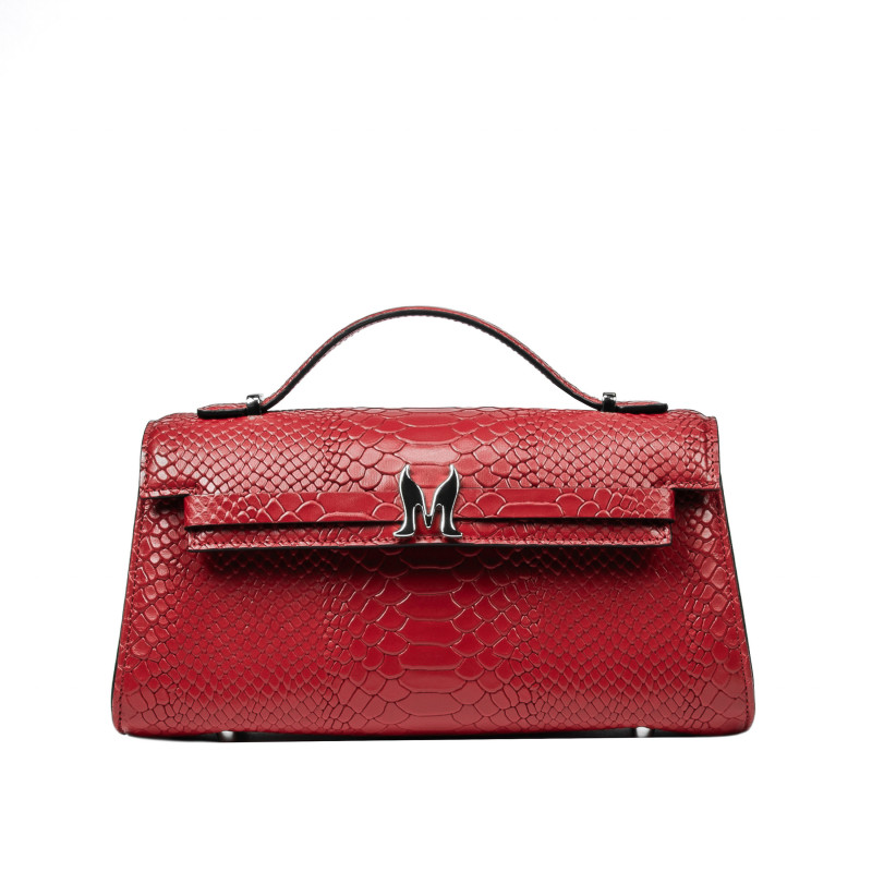 Borsa da donna a tracolla 041g 01 coccodrillo rosso
