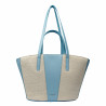 Borsa da spiaggia donna 044g 01 cielo blu+rafia