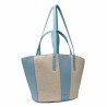 Borsa da spiaggia donna 044g 01 cielo blu+rafia