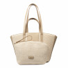 Borsa da spiaggia donna 044g nude+rafia