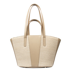 Borsa da spiaggia donna 044g nude+rafia