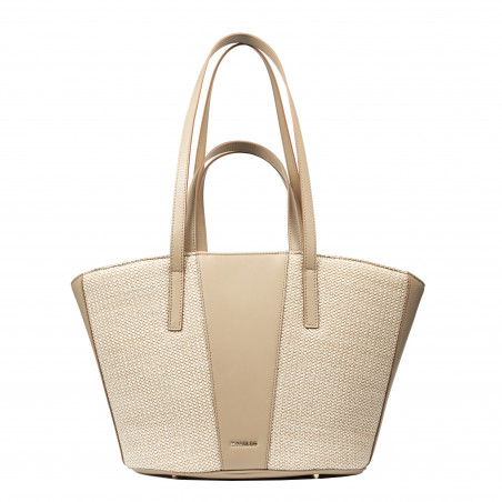Borsa da spiaggia donna 044g nude+rafia