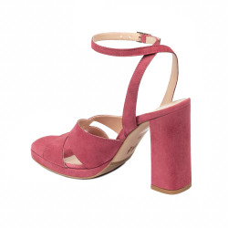Sandali donna 1347 rosa velluto