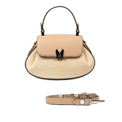Borsa donna a mano 042g 01biz nude+rafia