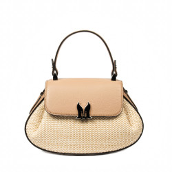 Borsa donna a mano 042g 01biz nude+rafia