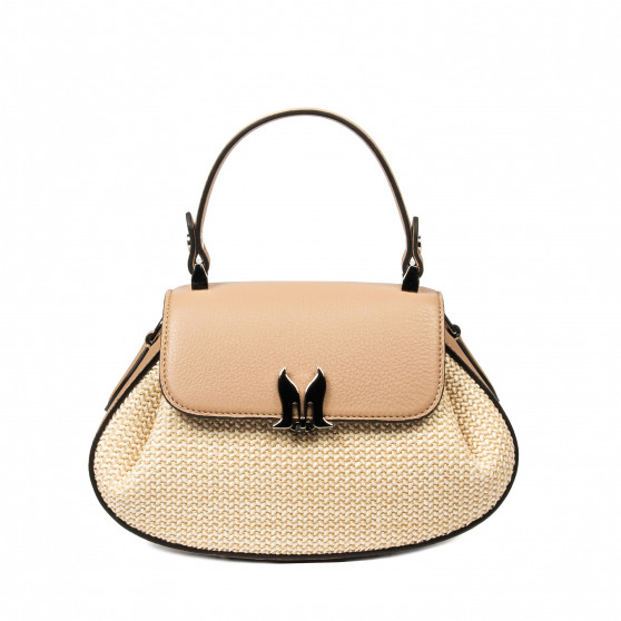 Borsa donna a mano 042g 01biz nude+rafia