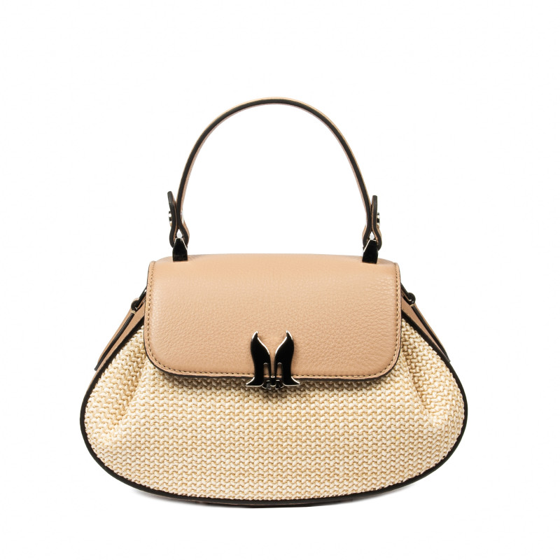 Borsa donna a mano 042g 01biz nude+rafia
