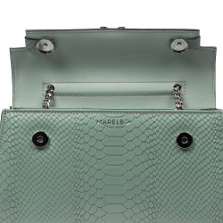 Borsa donna a tracolla 041g 01 croco pistacchio