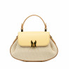 Borsa donna a mano 042g giallo burro+rafia