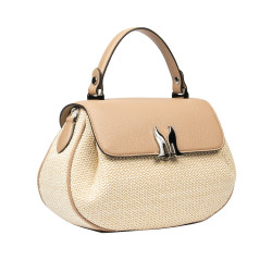 Borsa da donna a mano 043g 01 biz nude+rafia