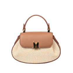 Borsa da donna a mano 042g biz cammello+rafia