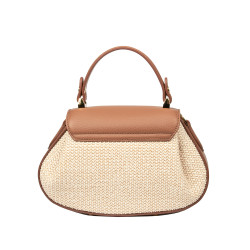 Borsa da donna a mano 042g biz cammello+rafia