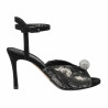 Sandali donna 1329 nero velluto combinato