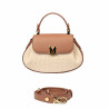 Borsa da donna a mano 042g biz cammello+rafia