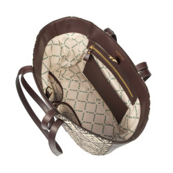 Borsa da spiaggia donna 044g rafia cacao