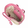 Borsa da spiaggia donna 044g 01 rosa Barbie+rafia