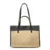Borsa da spiaggia donna 045g nero napa+rafia