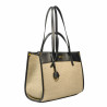 Borsa da spiaggia donna 045g nero napa+rafia