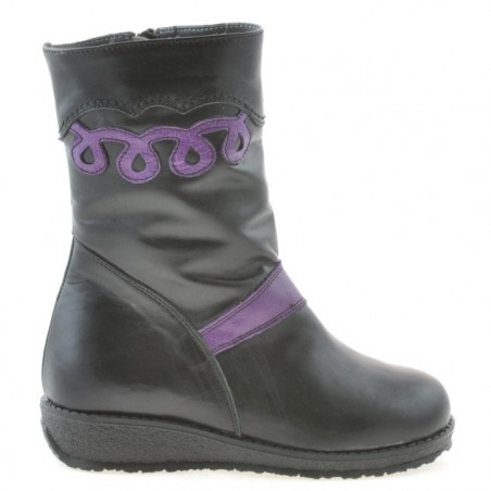 Stivali bambini piccoli 23c nero+viola