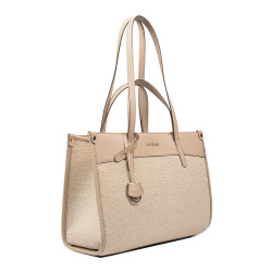 Borsa da spiaggia donna 045g nude+rafia
