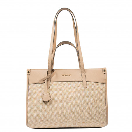 Borsa da spiaggia donna 045g nude+rafia