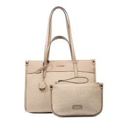 Borsa da spiaggia donna 045g nude+rafia