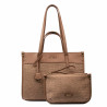 Borsa da donna da spiaggia 045g cammello+rafia caramello
