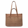 Borsa da donna da spiaggia 045g cammello+rafia caramello