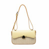 Borsa da donna a tracolla 046g giallo burro + rafia