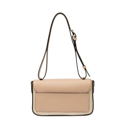 Borsa da donna a tracolla 046g nude + rafia