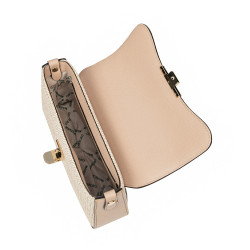 Borsa da donna a tracolla 046g nude + rafia